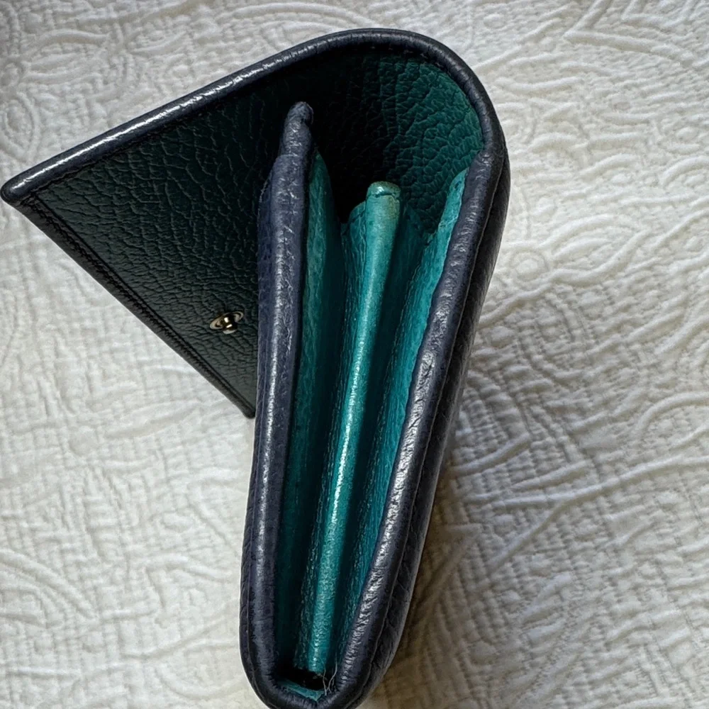 Gucci Vintage Navy and Teal Leather Wallet - Picture 7 of 9